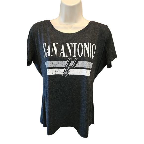 Sportique XL san antonio spurs game day spell out t shirt light weight stretch - Picture 2 of 7